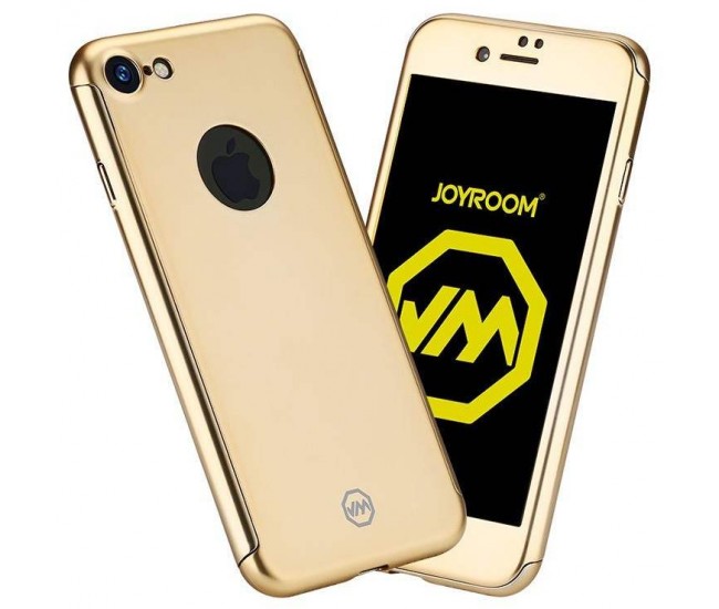 Husa Apple iPhone 6+/6S+ Joyroom (Fata + Spate) Auriu + Folie de protectie