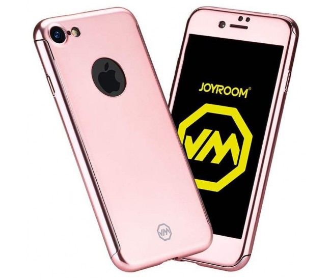 Husa Apple iPhone 6+/6S+ Joyroom (Fata + Spate) Roz Auriu + Folie de protectie