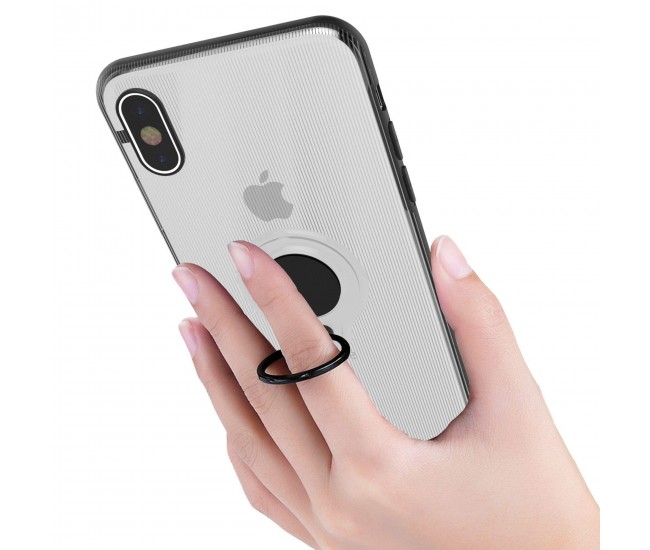 Husa Apple iPhone 6 Armor Ring cu inel magnetic Transparent