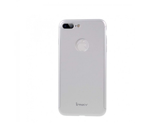 Husa Apple iPhone 7 Plus IPAKY Full Cover 360 Argintiu + Folie Cadou