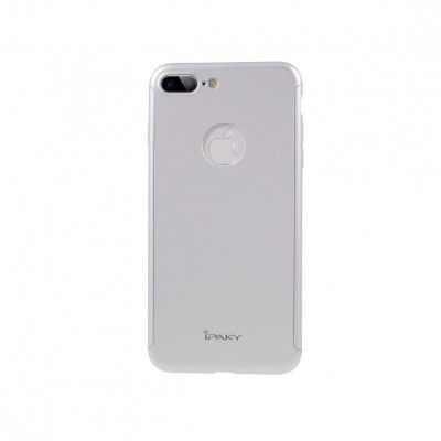 Husa Apple iPhone 7 Plus IPAKY Full Cover 360 Argintiu + Folie Cadou