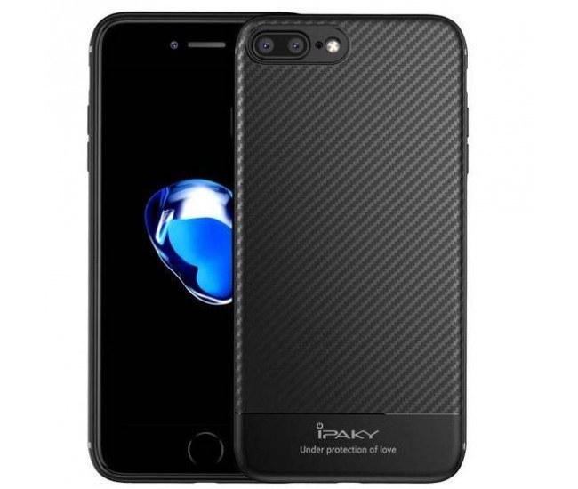 Husa Apple iPhone 8 Plus IPAKY Carbon Fiber Negru