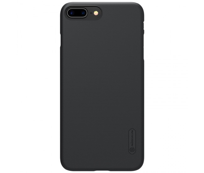 Husa Apple iPhone 8 Plus Nillkin Frosted Shield Negru + Folie de protectie