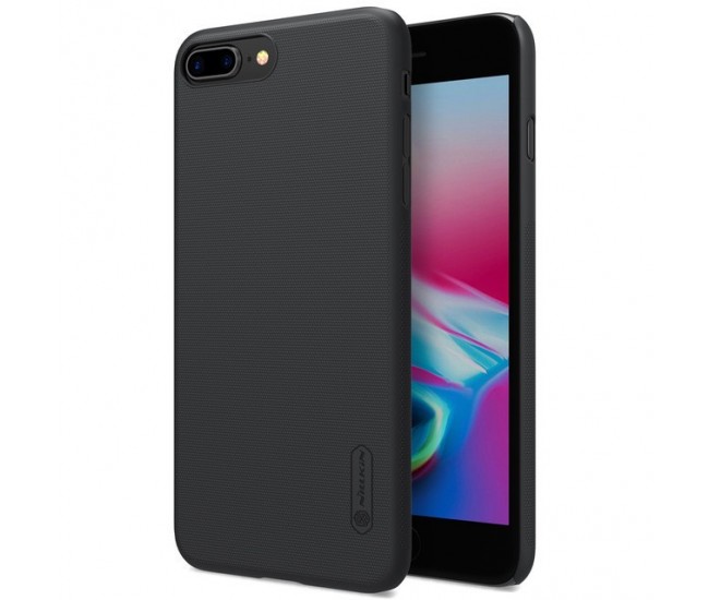 Husa Apple iPhone 8 Plus Nillkin Frosted Shield Negru + Folie de protectie