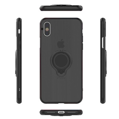 Husa Apple iPhone X Armor Ring cu inel magnetic Negru