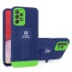 Husa Armor Design cu Stand pentru Samsung Galaxy A13 4G, Albastru/ Verde, Suport Auto Magnetic, Wireless Charge, Protectie Antisoc, Flippy