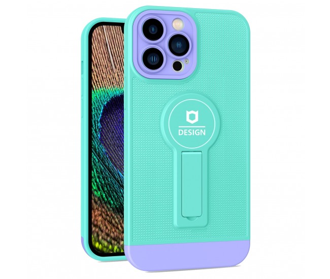 Husa Armor Design cu Stand pentru Samsung Galaxy A13 4G, Blue/Mov, Suport Auto Magnetic, Wireless Charge, Protectie Antisoc, Flippy