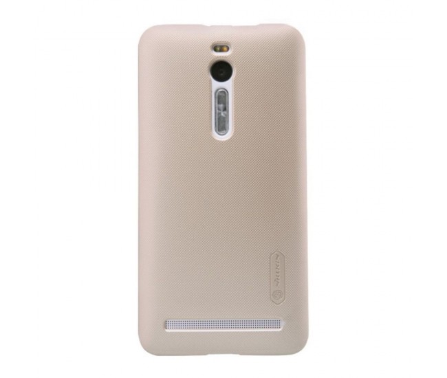 Husa Asus Zenfone 2 Laser ZE500KG Nillkin Frosted Shield Auriu + Folie de protectie