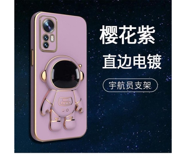 Husa de Protectie 2 in 1, Flippy, pentru Apple iPhone 14, Astronaut cu Suport, din TPU, Mov