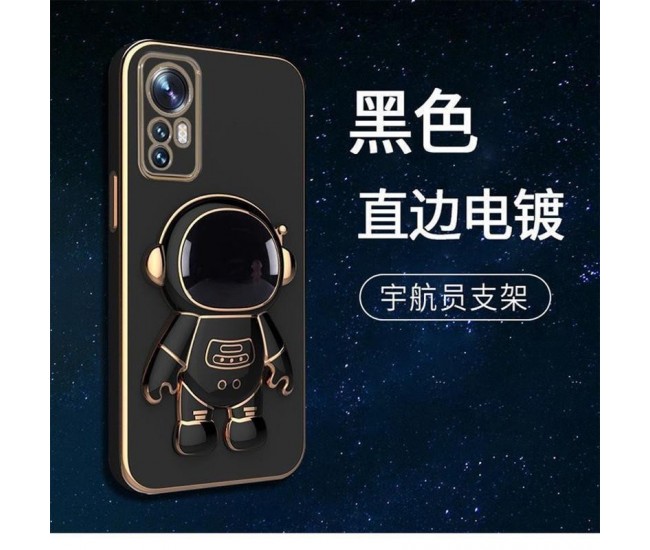 Husa de Protectie 2 in 1, Flippy, pentru Apple iPhone 14, Astronaut cu Suport, din TPU, Negru