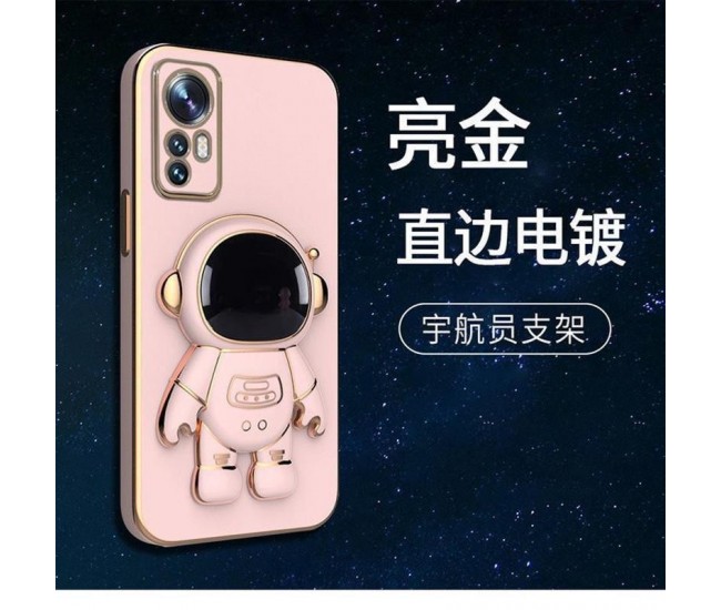 Husa de Protectie 2 in 1, Flippy, pentru Apple iPhone 14, Astronaut cu Suport, din TPU, Roz