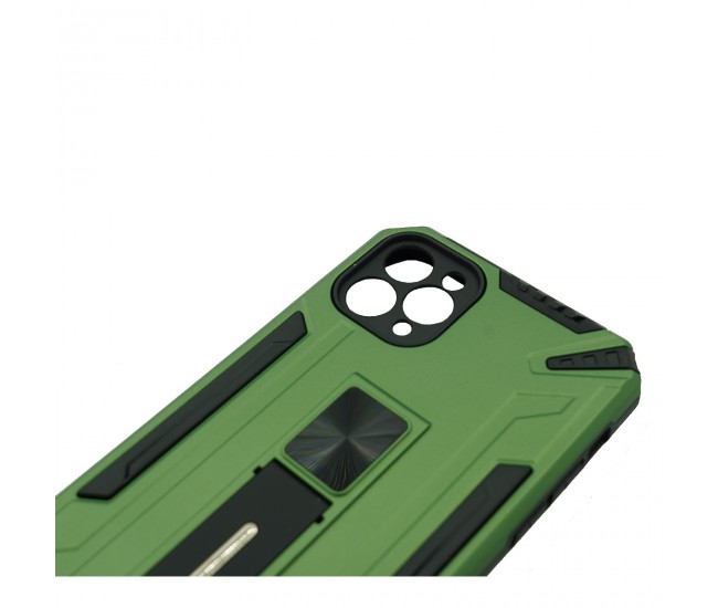 Husa de protectie Flippy compatibila cu Apple iPhone 11 Defender Model 4 cu suport, Verde deschis