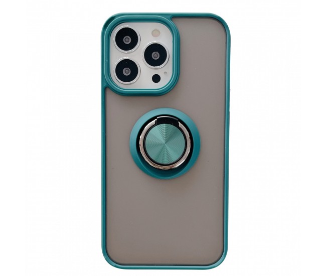 Husa de protectie Flippy compatibila cu Apple iPhone 13,Defender cu prindere inel,Verde