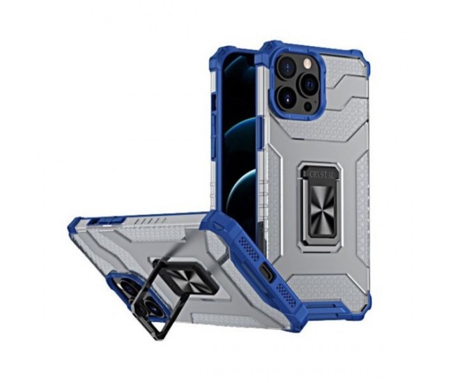 Husa de protectie Flippy compatibila cu Apple iPhone 13 Pro Max Acrylic Armor cu suport Albastru