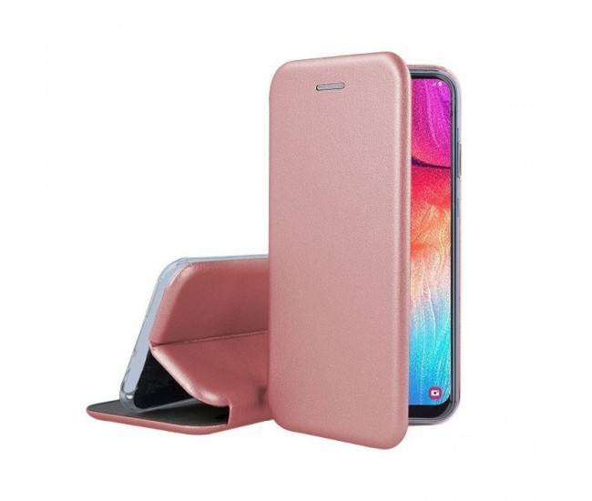 Husa de protectie Flippy compatibila cu Huawei P20 Lite Magnet Book Case Roz-Auriu