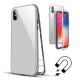 Husa de protectie Magnetic 360, Folie sticla inclusa, pentru Apple iPhone X, Argintiu