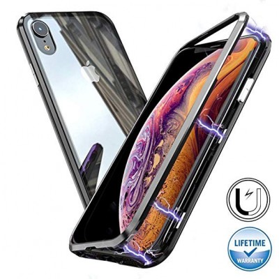 Husa de protectie Magnetic 360, Folie sticla inclusa, pentru Apple iPhone XS Max, Negru