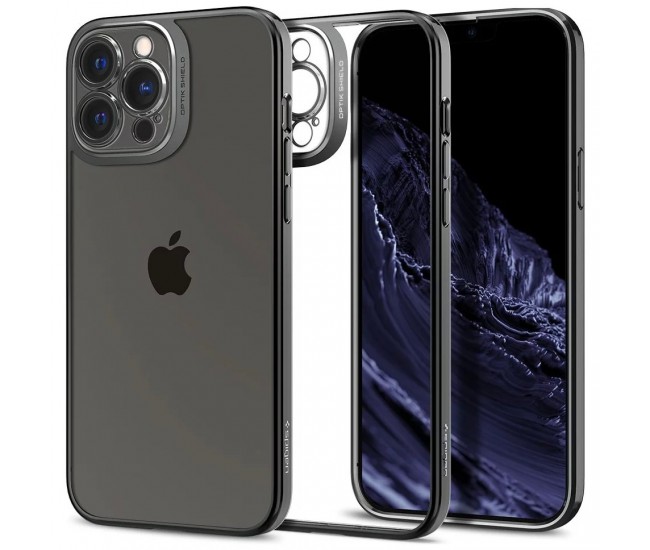 Husa de protectie pentru Apple iPhone 14 Pro, Flippy, Bracket series cu suport si protectie pentru camera, Transparent