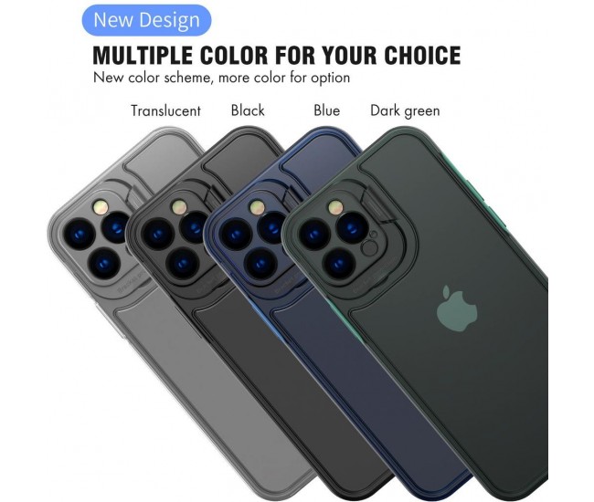 Husa de protectie pentru Apple iPhone 14 Pro, Flippy, Bracket series cu suport si protectie pentru camera, Negru