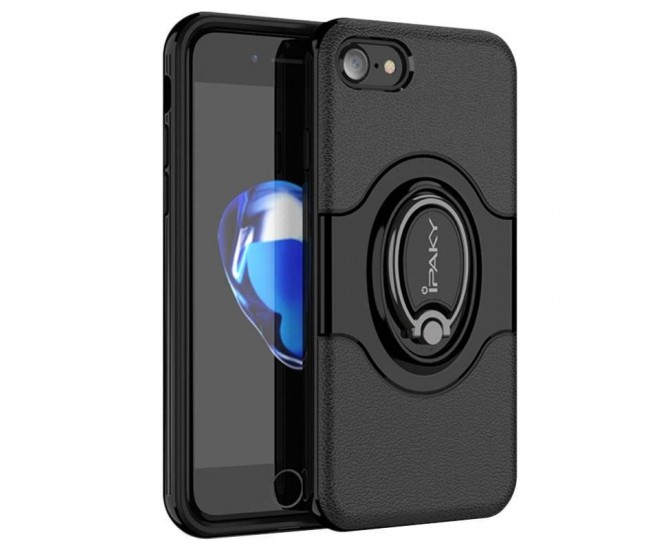 Husa de protectie pentru Apple iPhone 7/8 Ipaky Ring Negru