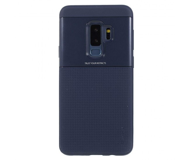 Husa de protectie pentru Samsung Galaxy S9 Plus Ipaky Elegant Grid Design TPU Hybrid Albastru