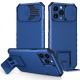 Husa Defender cu Stand pentru iPhone 11, Albastru, Suport reglabil, Antisoc, Protectie glisanta pentru camera, Flippy