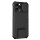 Husa Defender cu Stand pentru iPhone 11, Negru, Suport reglabil, Antisoc, Protectie glisanta pentru camera, Flippy