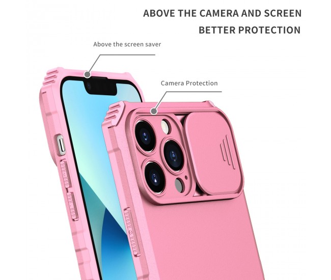 Husa Defender cu Stand pentru iPhone 11 Pro Max, Roz, Suport reglabil, Antisoc, Protectie glisanta pentru camera, Flippy