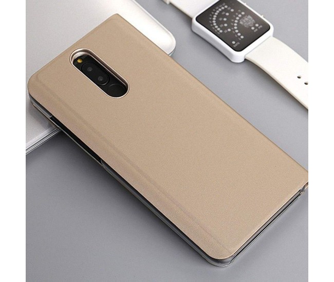 Husa Huawei Mate 10 Lite Flip Cover Oglinda Auriu