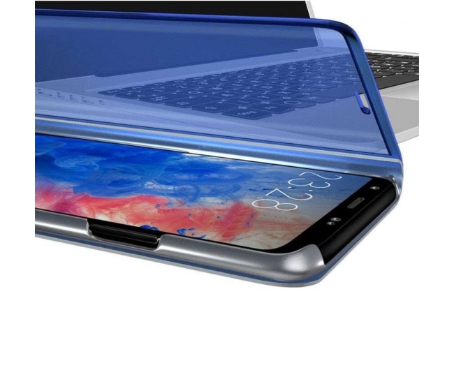 Husa Huawei P Smart 2020 Flip Cover Oglinda Albastru