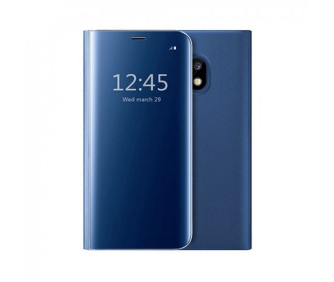 Husa Huawei P30 Lite, Flip Cover Oglinda, Albastru