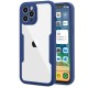 Husa Max Defence pentru iPhone 11, Albastru, Fata Dubla Transparenta, Protectie Antisoc Full 360 ( fata, spate, margini ), Flippy