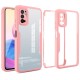 Husa Max Defence pentru iPhone 11 Pro, Bumper Roz, Fata Dubla Transparenta, Protectie Antisoc Full 360 ( fata, spate, margini ), Flippy