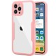 Husa Max Defence pentru iPhone 11 Pro, Bumper Roz, Fata Dubla Transparenta, Protectie Antisoc Full 360 ( fata, spate, margini ), Flippy