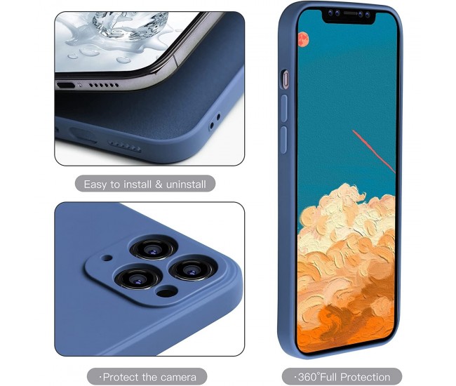 Husa protectie compatibila cu Apple iPhone 11 Pro Liquid Silicone Case Albastru inchis