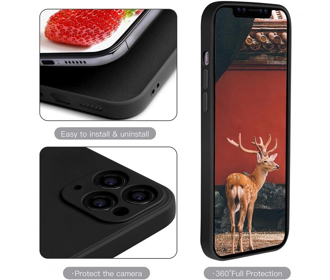 Husa protectie compatibila cu Apple iPhone 11 Pro Liquid Silicone Case Negru