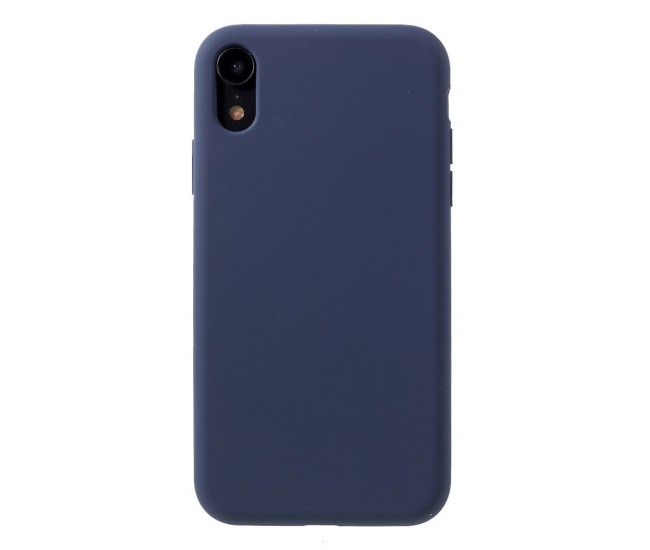 Husa protectie compatibila cu Apple iPhone XR Liquid Silicone Case Albastru inchis