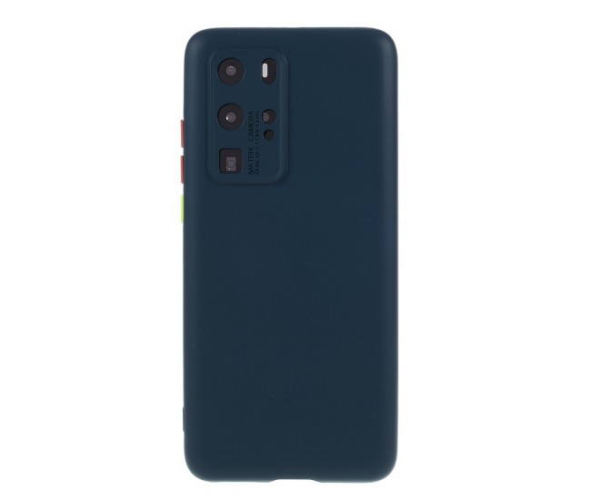 Husa protectie compatibila cu Huawei P40 Pro Liquid Silicone Case Albastru inchis