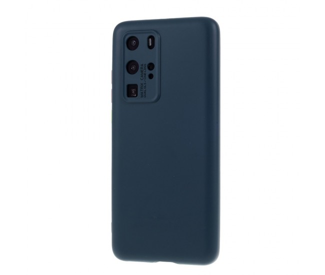 Husa protectie compatibila cu Huawei P40 Pro Liquid Silicone Case Albastru inchis