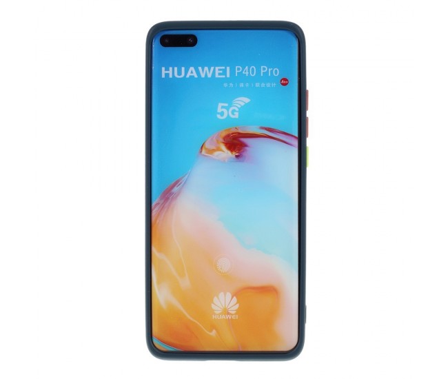 Husa protectie compatibila cu Huawei P40 Pro Liquid Silicone Case Albastru inchis