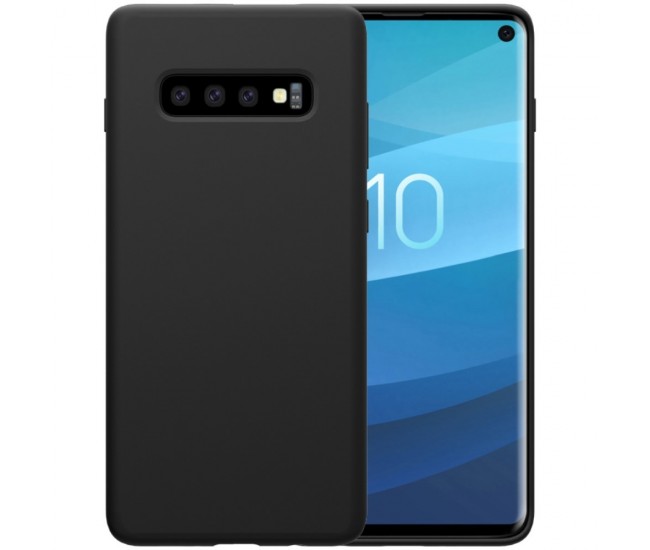 Husa protectie compatibila cu Samsung S10 Liquid Silicone Case Negru