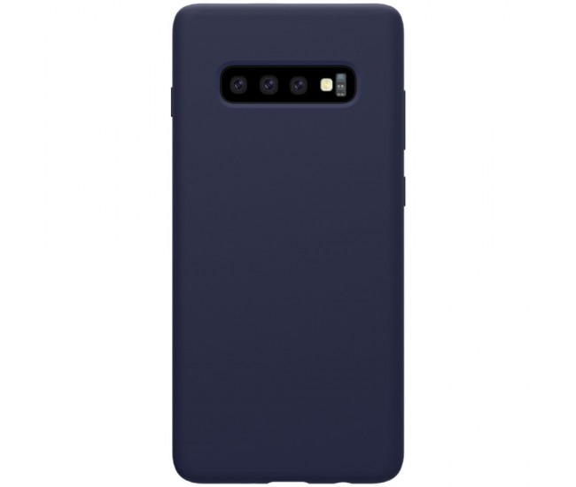 Husa protectie compatibila cu Samsung S10 Plus Liquid Silicone Case Albastru inchis