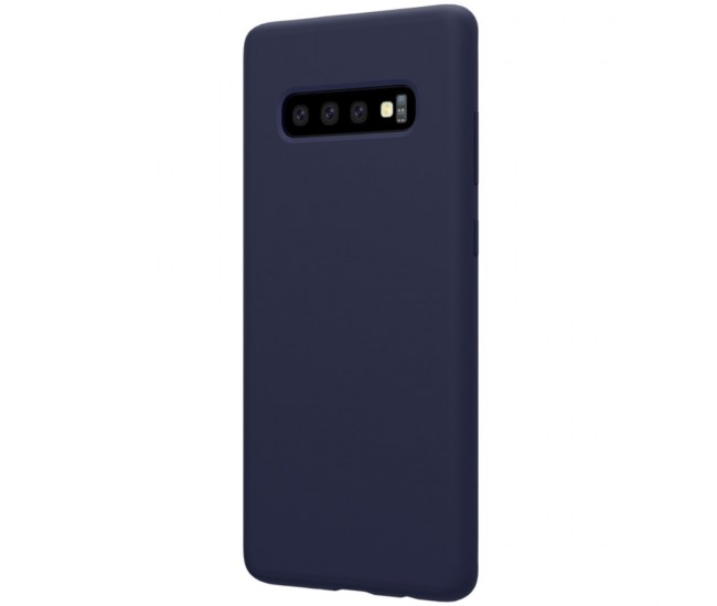 Husa protectie compatibila cu Samsung S10 Plus Liquid Silicone Case Albastru inchis