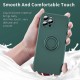 Husa protectie Flippy compatibila cu Apple iPhone 11 Pro Liquid Silicone Ring cu suport rotativ Verde