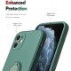 Husa protectie Flippy compatibila cu Apple iPhone 12 Liquid Silicone Ring cu suport rotativ Verde