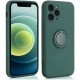 Husa protectie Flippy compatibila cu Apple iPhone 12 Mini Liquid Silicone Ring cu suport rotativ Verde