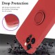 Husa protectie Flippy compatibila cu Apple iPhone 12 Pro Max Liquid Silicone Ring cu suport rotativ Rosu