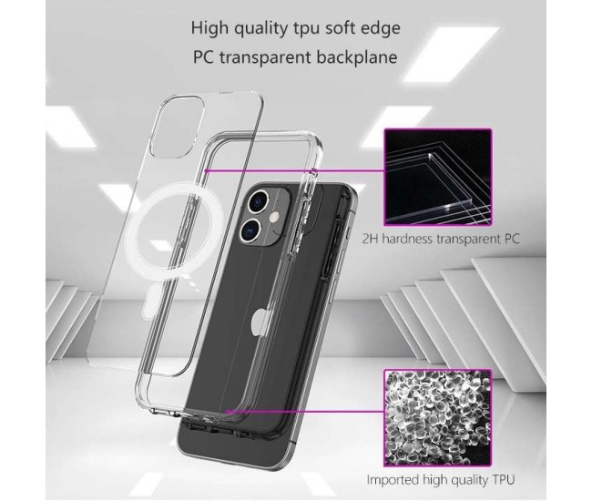 Husa protectie Flippy compatibila cu Apple iPhone 12 Pro Max Mag Safe Silicone Transparent