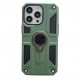 Husa protectie Flippy compatibila cu Apple iPhone 13 Defender Model 5 cu suport prindere inel,Verde