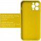 Husa protectie Flippy compatibila cu Apple iPhone 13 Liquid Silicone Ring cu suport rotativ Galben